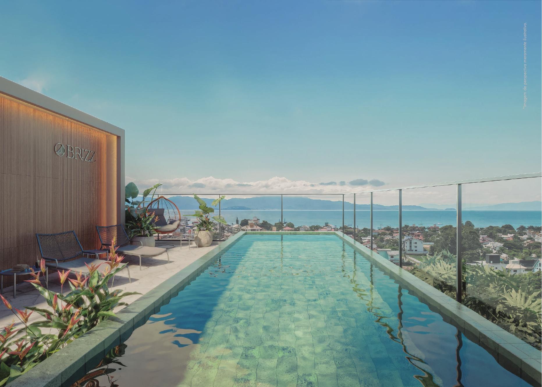 Piscina climatizada y deck contemplativo en el rooftop