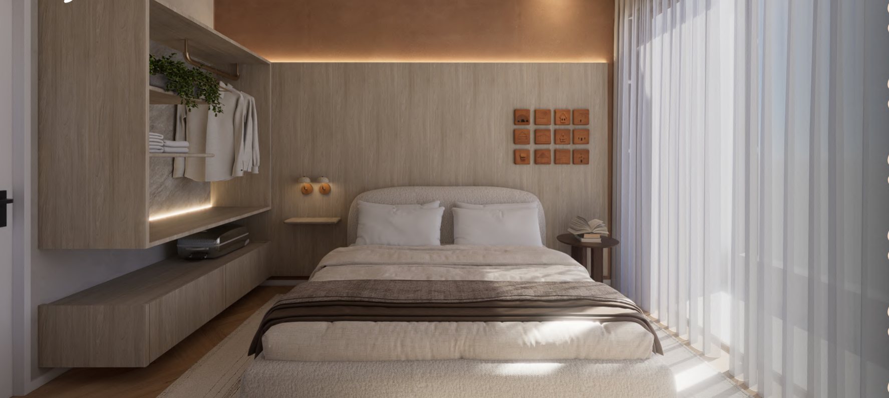 Dormitorio del apartamento de 1 dormitorio