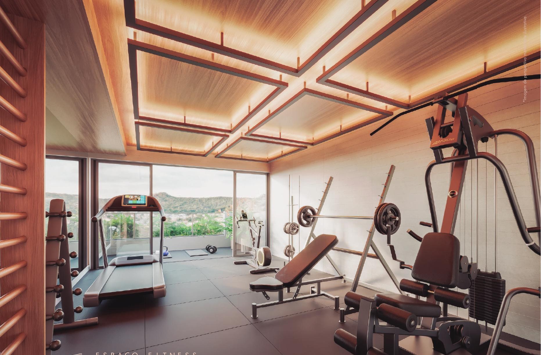 Espacio fitness en la cobertura
