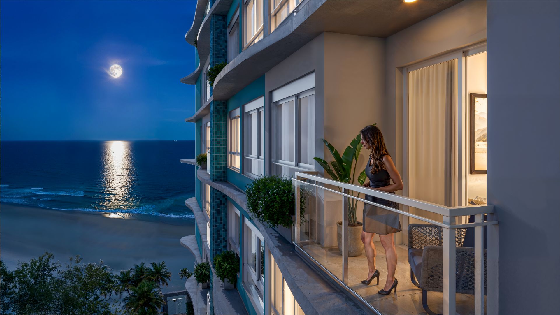 Balcón con vista al mar abierto