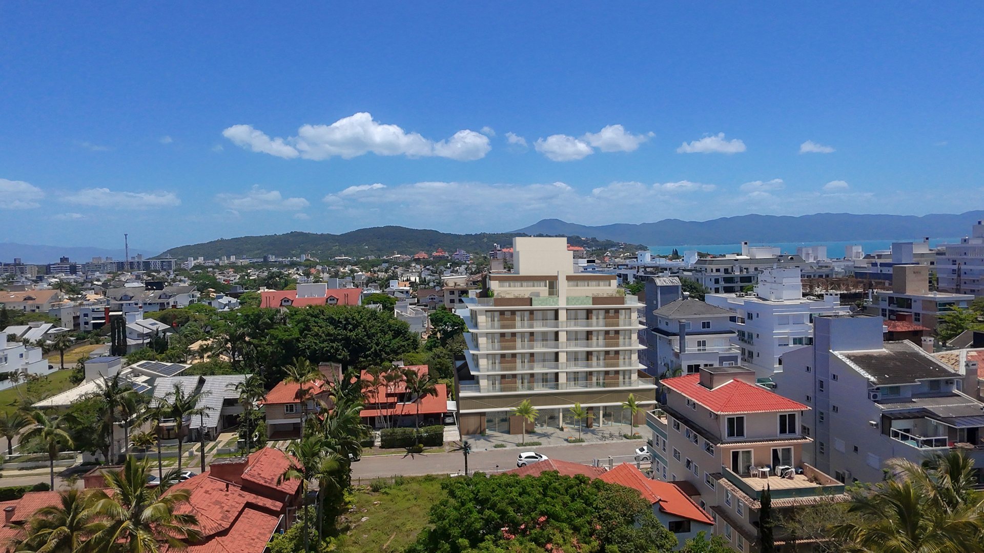 El edificio en Jurerê, cerca del mar